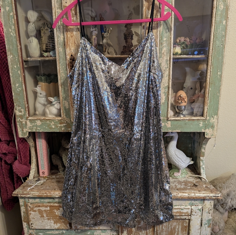 Silver Sequin Dress